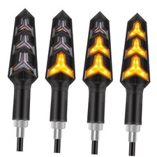 4PCS Motorcycle Turning Indicators Flowing Turn Signal Lights 12V 12 LEDs