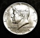 1964 Kennedy Half Dollar (90% Silver).... Nice Detailed Coin From Roll