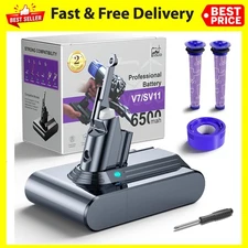 6500mAh Battery Replacement for Dyson V7/SV11 Cordless Vacuums, 21.6V 6-Cell ...
