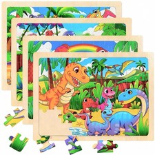 4 Packs 60 Piece Puzzles for Kids Ages 4-6, Wooden Animals Jigsaw Puzzles for...