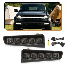 Led Fog Lights Modular Bumper Drl Lamp 2pcs For Ford Bronco 2021-2026 24 Door Led Fog Lights Modular Bumper Drl Lamp 2pcs For Ford Bronco 2021-2026 24 Door