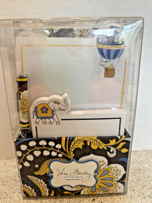 NEW Vera Bradley  Ellie Blue ''On That Note'' 3 Notepads & Pen Box Set #11425 