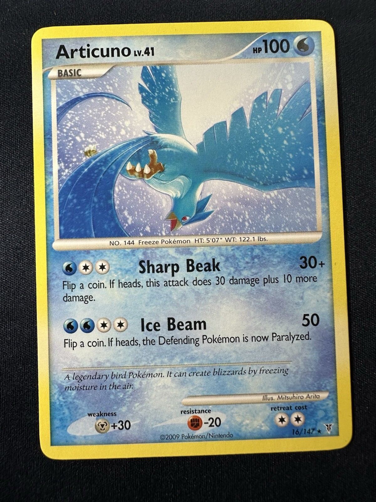 Pokémon Articuno 16/147 Rare Basic Supreme Victors Regular Card 2009 NM #2 A