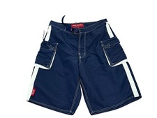 Vintage Abercrombie Fitch Cargo Shorts 32 Belted Nylon Y2K Paratrooper Blue