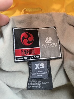 Vintage Burton Ronin Snowboard Jacket XS Mens Black Yellow Full