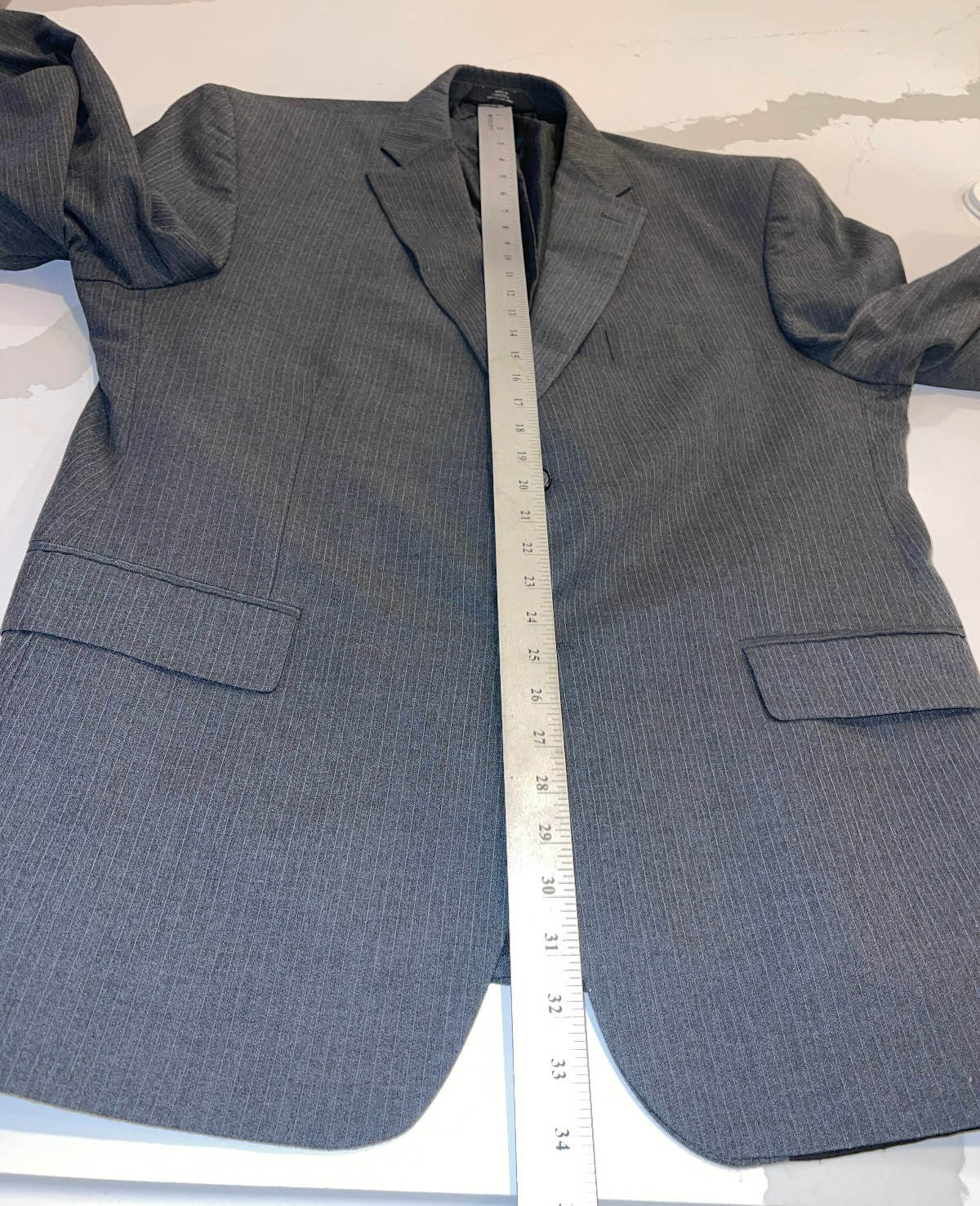 DESIGNER HAGGER 2 BUTTON POLYESTER BLEND GRAY SUI… - image 8