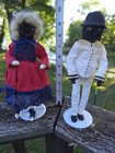 Vintage Americana Apple Headed Dolls, Lot Of 2, With Stands — photo 5
