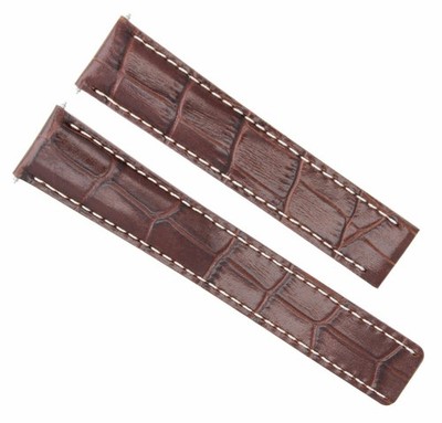 20MM/18MM LEATHER STRAP WATCH BAND FOR BREITLING PILOT DEPLOYMENT CLASP BROWN WS