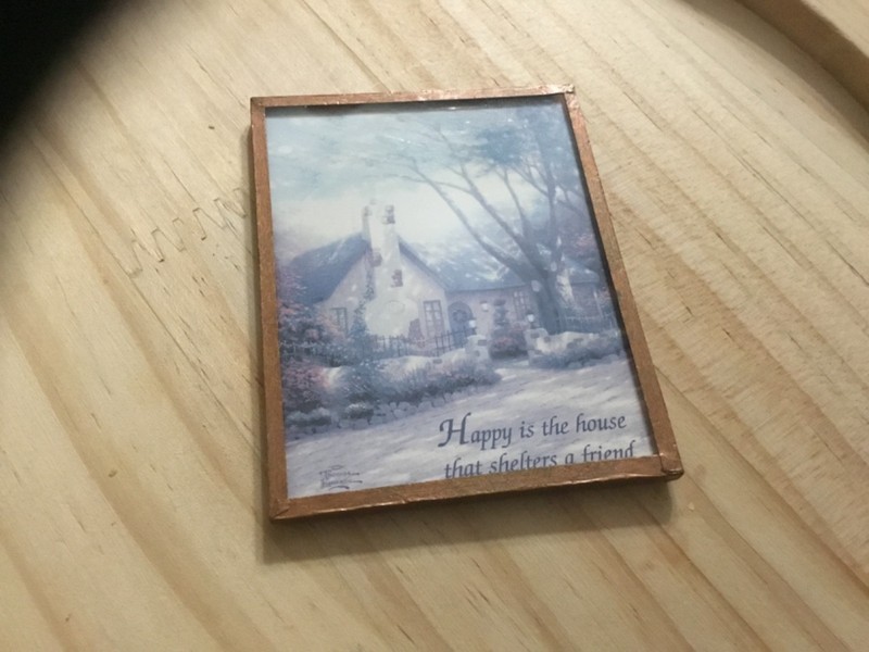 VINTAGE THOMAS KINKADE ART REFRIGERATOR MAGNET Picture Frame Cottage