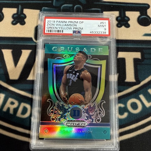 2019 Panini Prizm Draft Picks Zion Williamson Crusade Green Yellow /249 PSA 9 RC