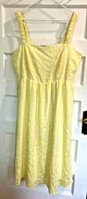 Eloquii Women's Light Yellow Striped Midi Dress Size 18 Summer Sundress SALE