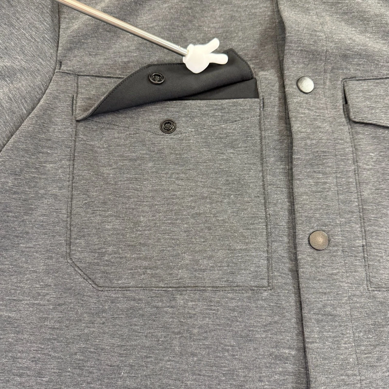Lululemon Men’s L Gray Knit Overshirt Shacket Snap Front Jacket - product detail image 5