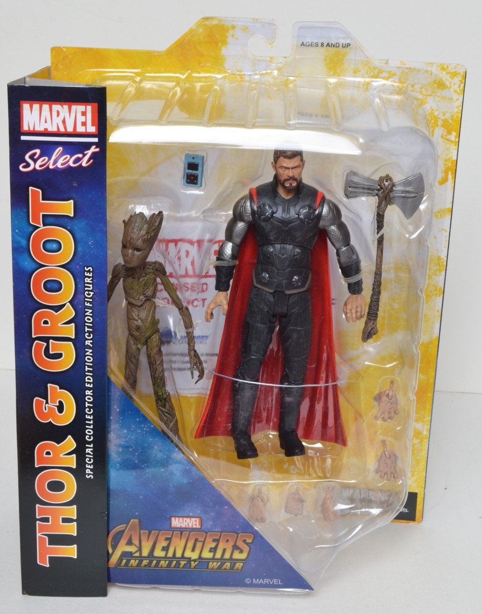 DST Marvel Select Avengers Infinity War Thor & Groot 7in Action