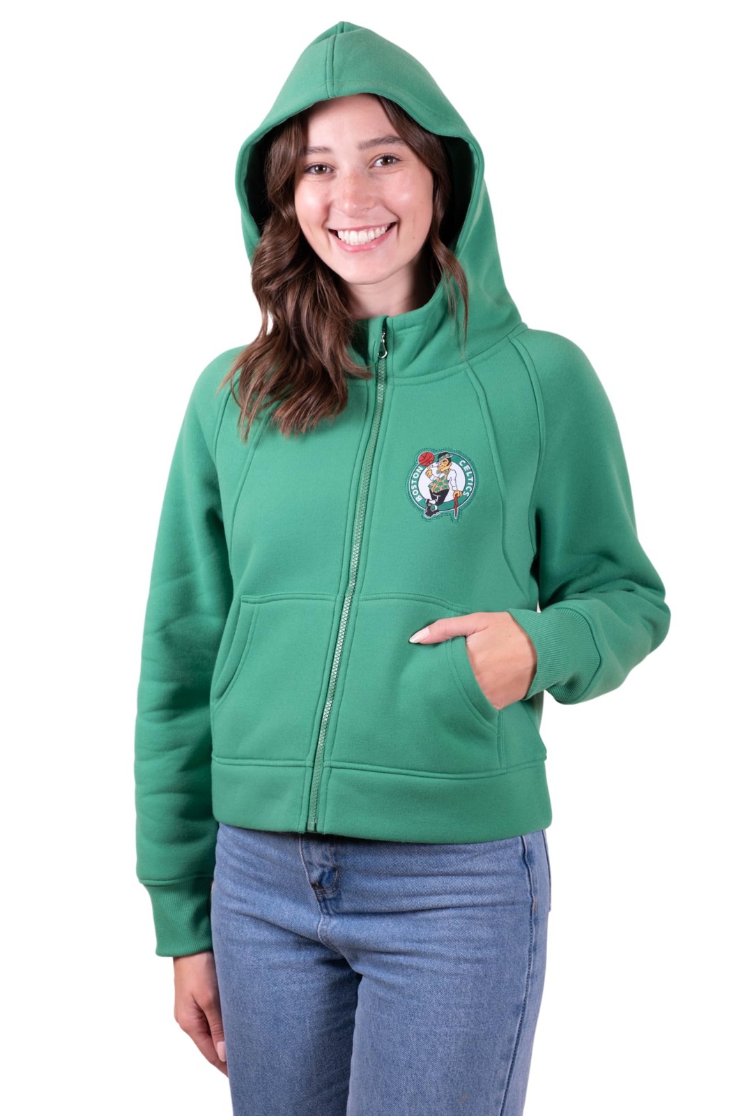 Ultra Game NBA Women's Super Soft Crop Top Full Zip Hoodie Sweatshirt Brand New image 4