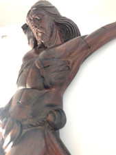 Grand christ en bois ancien objet reliquaire christ religieux religon antico old