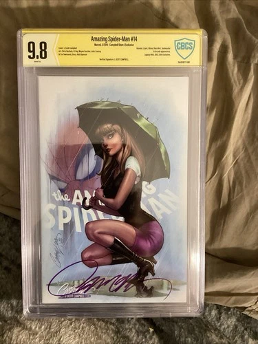 Amazing Spider-Man 14 CBCS 9.8 Signed By J.Scott Campbell Variant