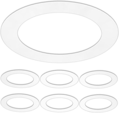 6 Pack Gloss White Goof Trim Ring for 8'' Inch Recessed Can Lighting down Light,