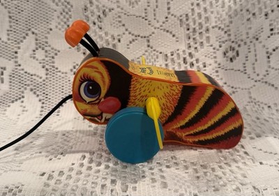 Fisher Price Bouncy Bee, 2005 Remake, Wings Spin & Click When Pulled - Vintage