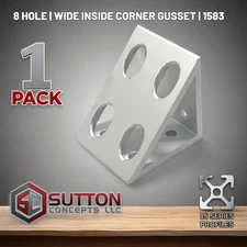 8 Hole Gusset Inside Corner Bracket | 15 Series Compatible with 80/20 4338