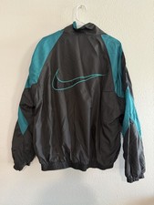 Vintage Nike Full Zip Windbreaker Jacket Nike Swoosh On Back Large