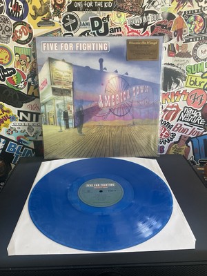 FIVE FOR FIGHTING America Town VG++ BLUE VINYL W/HYPE STICKER/1000