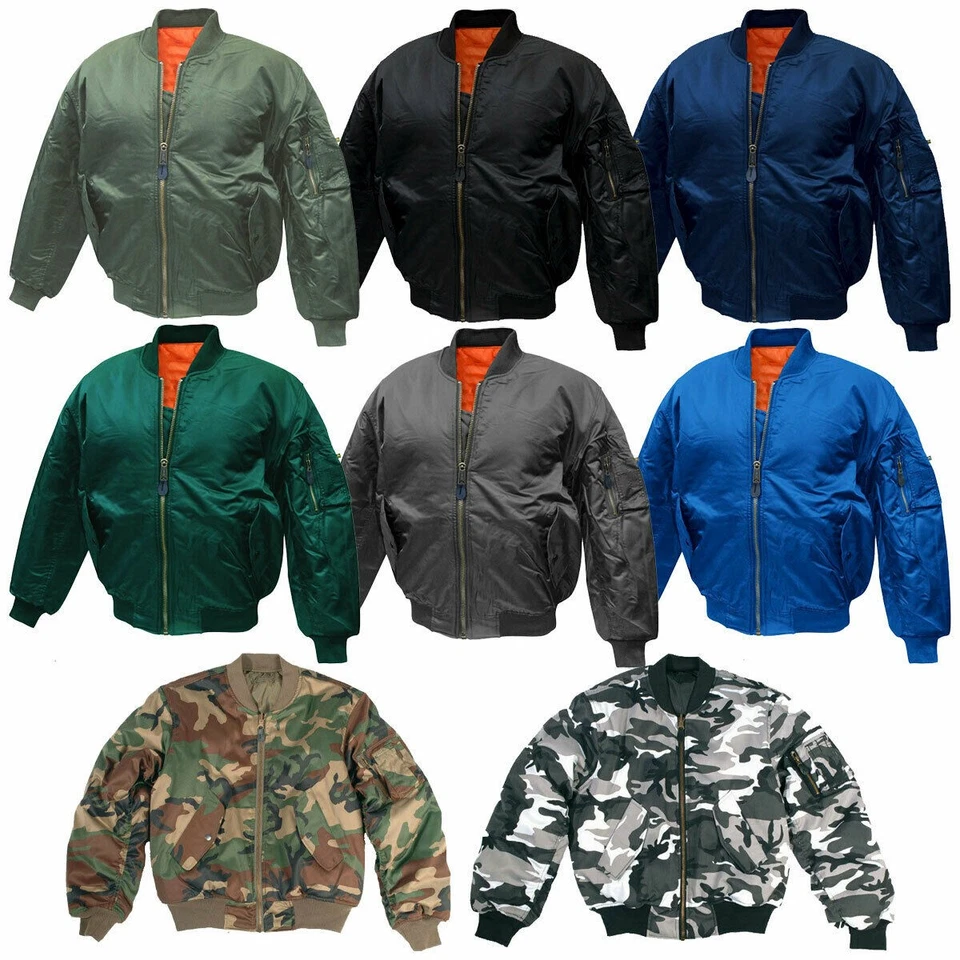 MA1 Fliegerjacke Bomberjacke US Pilotenjacke Army Blouson Wendejacke NEU XS-5XL - Bild 1 von 1