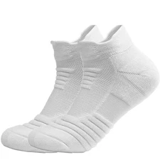 3 Pairs Breathable Mesh Athletic Terry Socks Cushioned Moisture-Managing and Dur