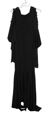 Goth Girl Dress Long Black Material Gothic Vampire Cosplay Costume