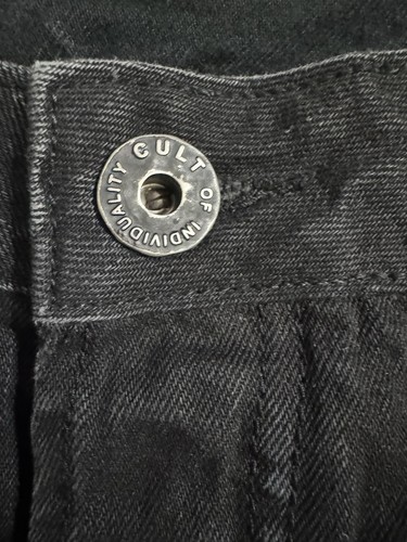 Jeans Cult of Individuality Nero Uomo W44 L32 Pantaloni Denim Vestibilità Dritta - Foto 7 di 15
