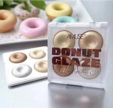 New Amuse Highlighter Powder Palette Quad, DONUT GLAZE Gold, Champagne, Bronze