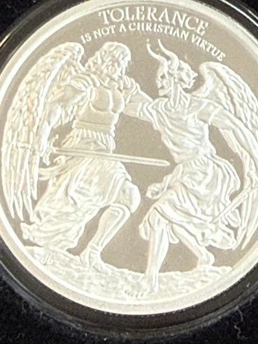 2025 Tolerance Silver Shield MiniMintage 1 oz Proof-999 Angel Vs Devil BOXCOA