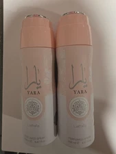  2 LATTAFA YARA PERFUMED BODY SPRAY FOR WOMEN 6.67 Oz / 200 ml BRAND NEW!!!