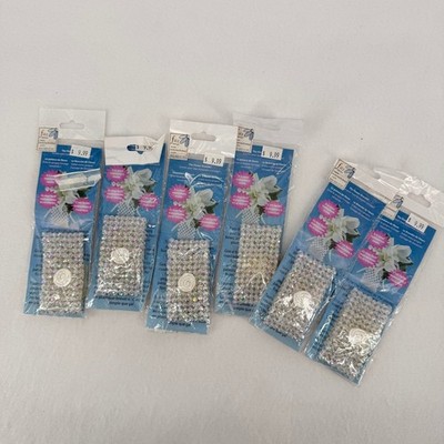 Fitz Design Flower Bracelet DIY Corsage Lot of 6 White Iridescent Beaded R101