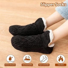 Women Indoor Slippers Socks with Gripper Winter Non Slip Thick Fuzzy Warm Socks