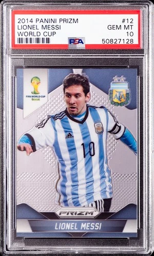 2014 PANINI PRIZM WORLD CUP #12 LIONEL MESSI PSA 10