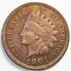 1901 Indian Head Penny Cent Extremely Fine (Cleaned)