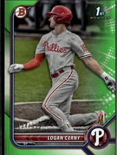 2022 Bowman #BP-120 Logan Cerny Prospects Neon Green #/399
