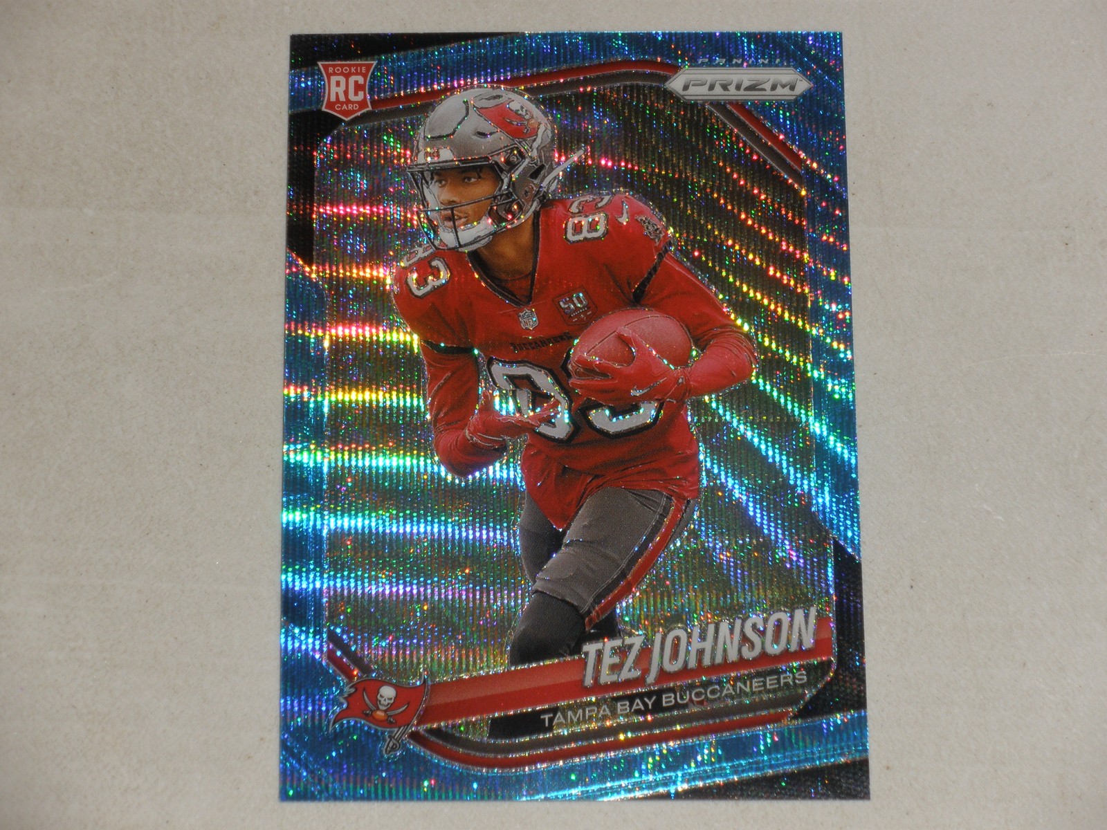 2025 Panini Prizm Blue Wave Prizm #381 Tez Johnson 065/230 Rookie RC