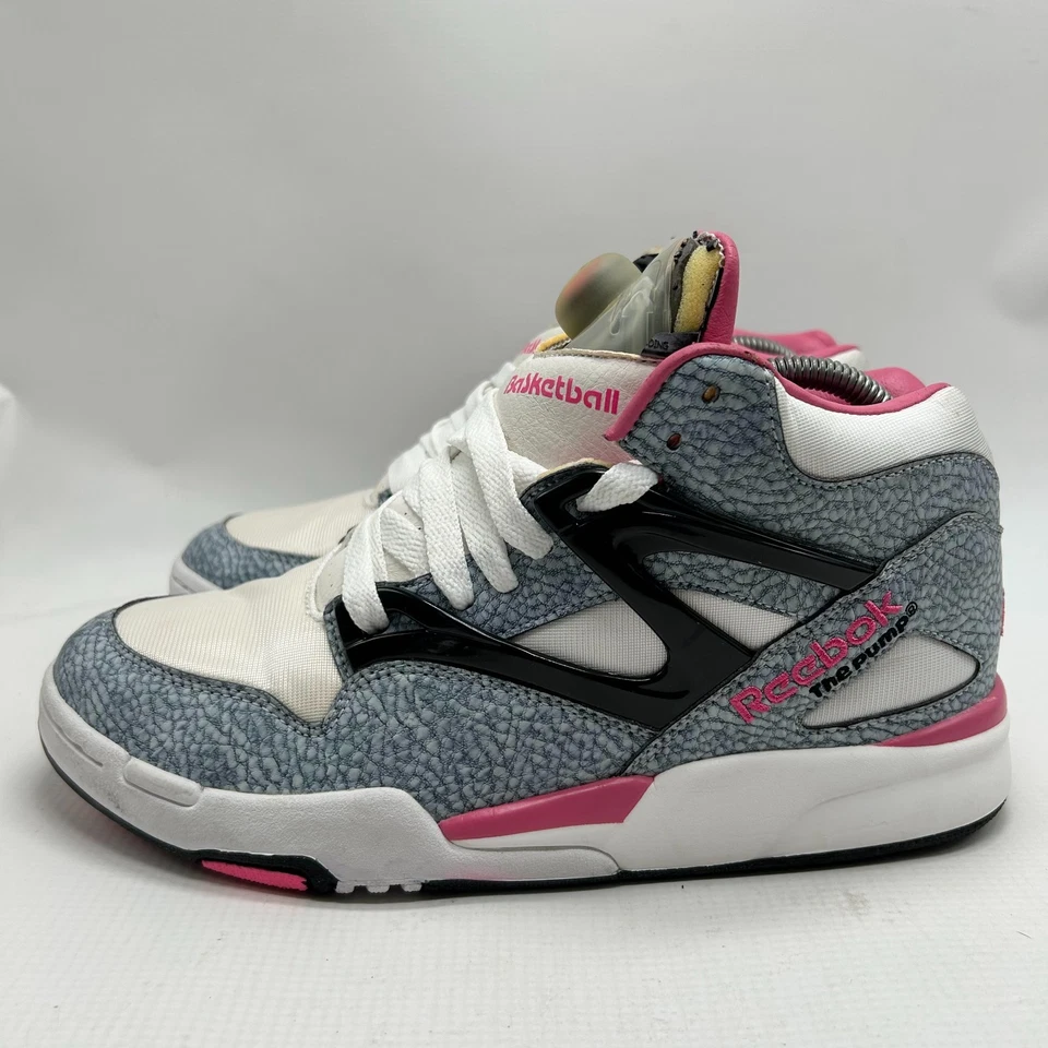 Reebok The Pump Hexalite Mens Size 8 US  4-248558 White Gray Pink Athletic Shoes - Image 4 of 4