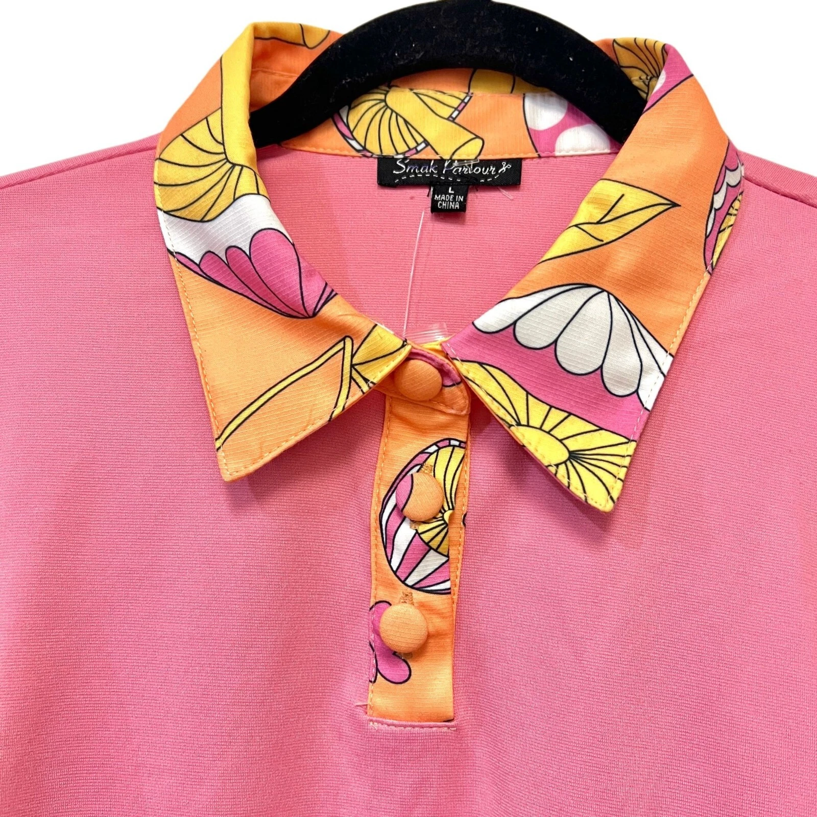 PALM ANGELS Smak Parlour Mini Abito Vintage Funghi Ciliegia Multicolore Primaverile Collo RARO