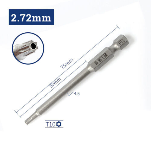 Long Reach Torx Star Hex Security Bit Set Tamper Proof Screwdriver Bits 1/4" - Picture 29 of 65