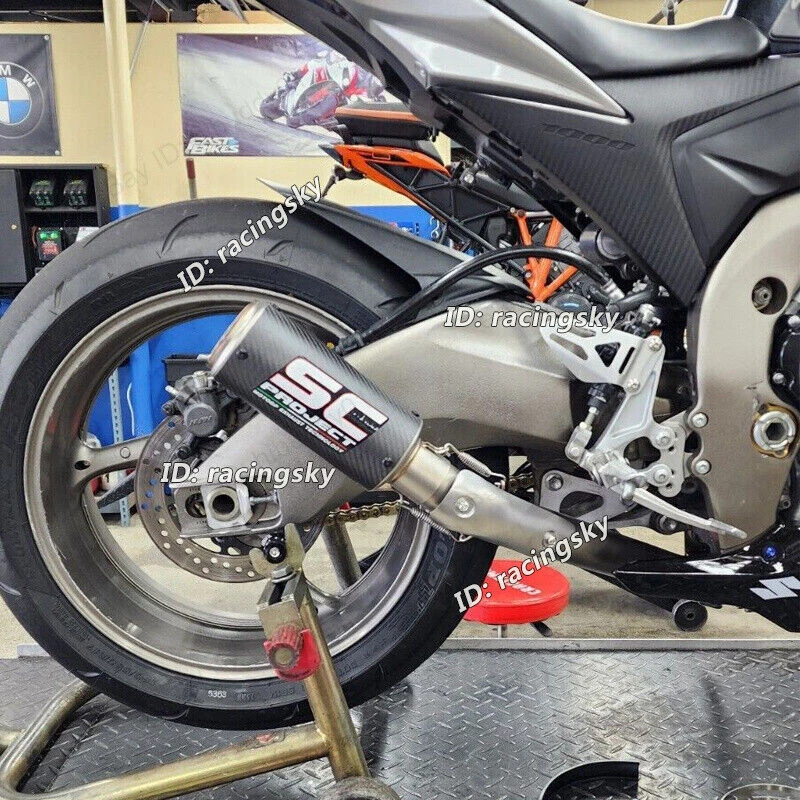 Tubo de escape de enlace medio antideslizante para Suzuki GSXR1000 2009 2010 2011 + silenciador negro Foto 2 de 4