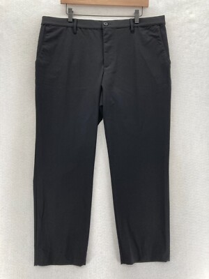 Alberto OEKO-TEX Black Revolutional Slim Fit Pants Mens 38x28 Italian Fabric