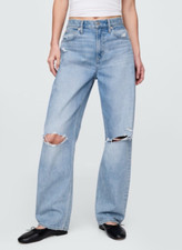 GAP Women Size 27/ 4 Petite High Rise Barrel Jeans Light Indigo