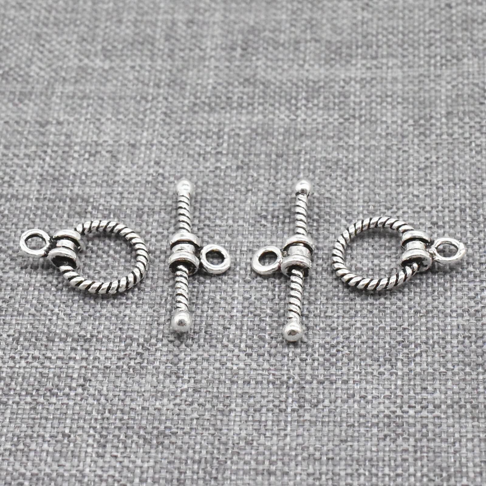 5 Sets of 925 Sterling Silver Coiled Toggle Clasps for Necklace ...