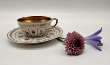 entzückende antike MOKKATASSE Moccatasse Blümchen Gold #KA191