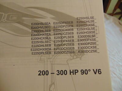 2009 Evinrude Outboard E-TEC 200 225 250 300 HP 90-V6 Parts