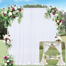 10x10FT White Backdrop Curtain for Parties Wedding Baby Shower Photo Background