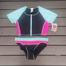 TYR Women's Seaside AlunaTop & Seaside Bikini Pink/blk Sz S New Sample