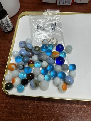 Vintage Marbles Lot Of  50 Different Sizes Unique Lot 84A